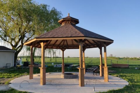 Custom Gazebo Project with Shingle Roof